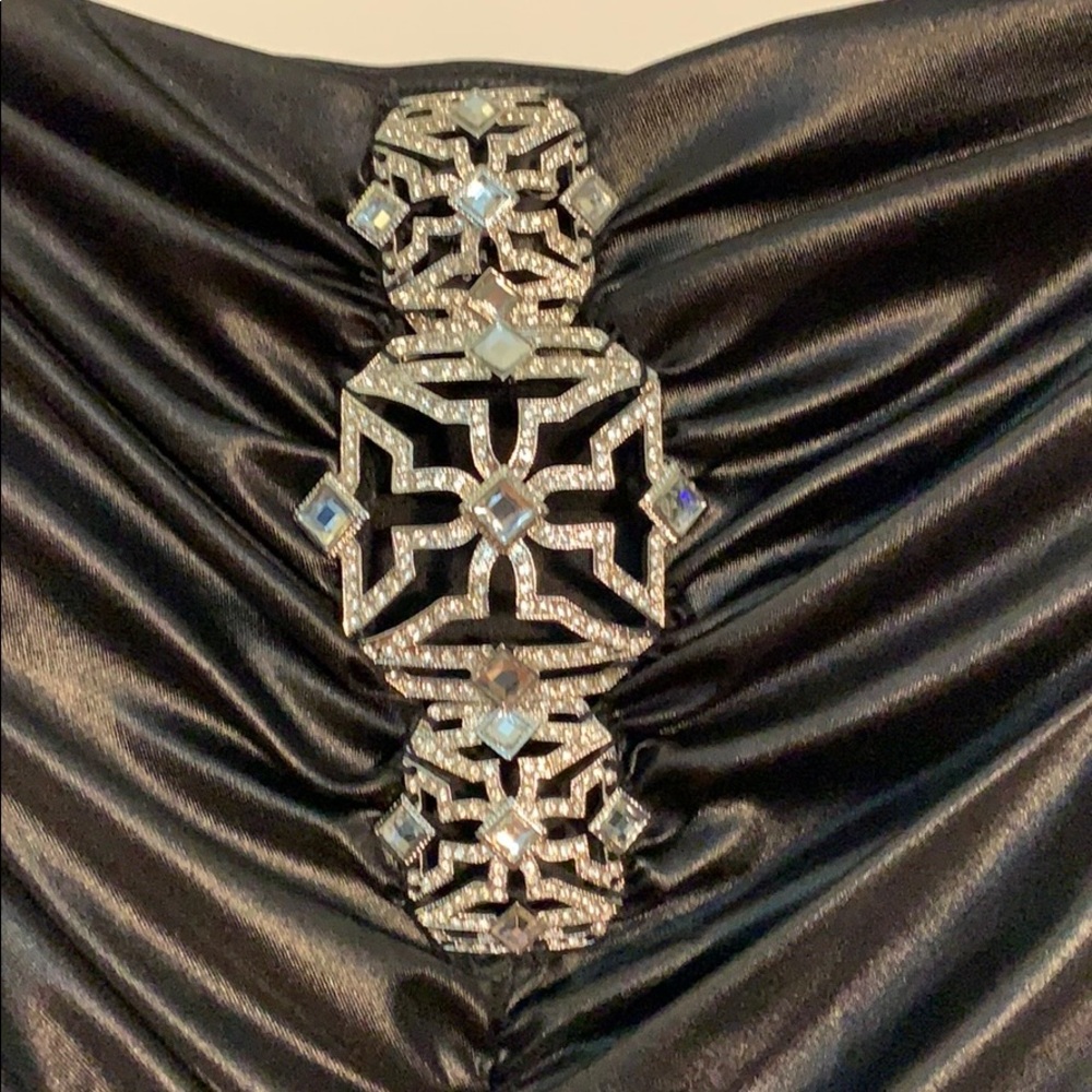 Bebe RHINESTONE BLACK DRESS Size Small - Picture 2 of 8